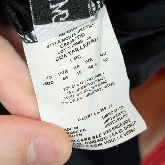 Miraclesuit Sofaux Tankini One Piece Swimsuit Pink Black DD Cup sz 16 Underwire - Picture 8 of 8